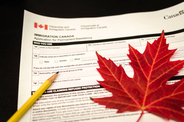 Application for canadian immigration stock photo
