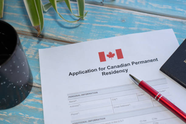 Application for Canadian permanent residency stock photo