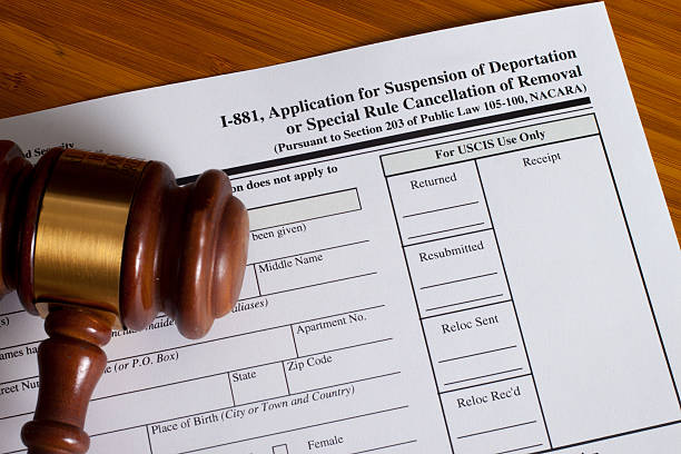Application Suspension of Deportation stock photo
