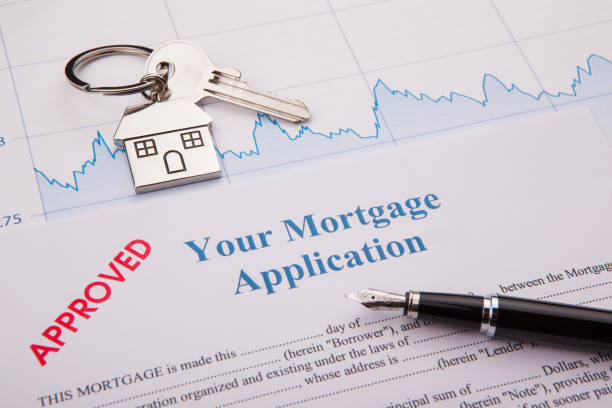 Approved Mortgage Application stock photo
