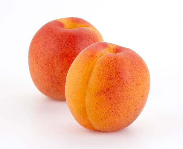 Apricots Apricot pair on white background apricot stock pictures, royalty-free photos & images