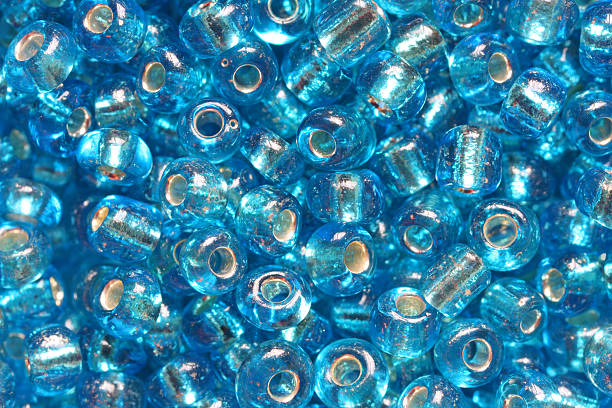 "Aqua blue" beads. stock photo