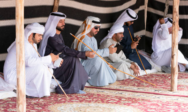 Arab people traditional visit stock photo
