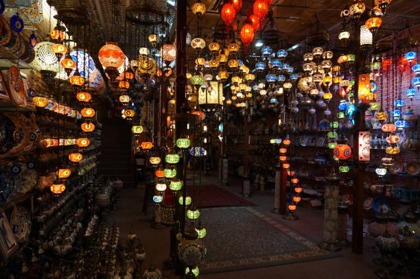 Arabic lights at the bazaar stock photo