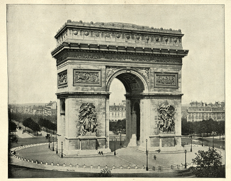 Vintage photograph of Arc de Triomphe, Paris, France, 19th Century