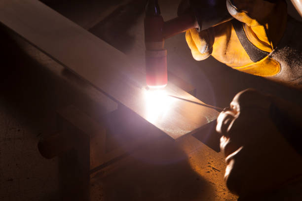 Arc welding plasma beam stock photo