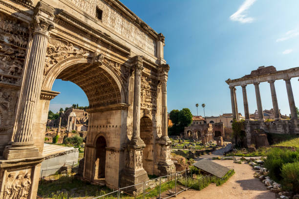 Arch of Imperial Forum - Rome Italy stock photo
