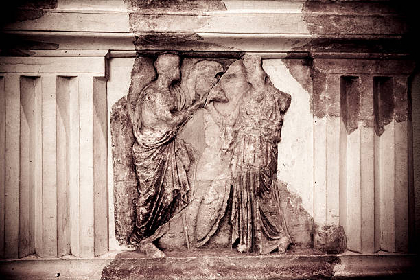 Archaeological foundings at Epidaurus stock photo