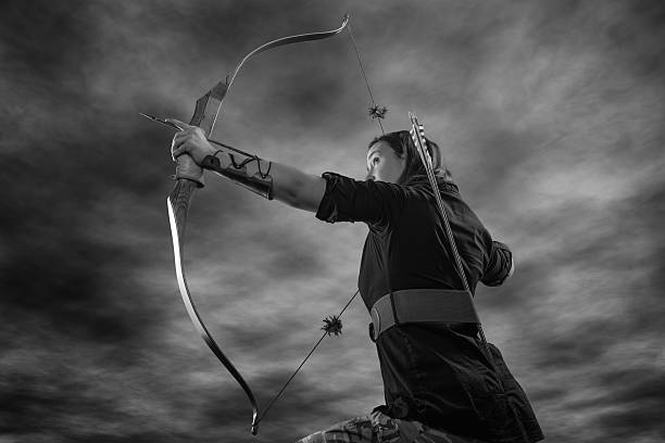 Archery woman stock photo