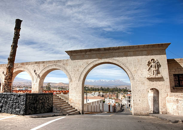Arches in Mirador area of Arequipa stock photo