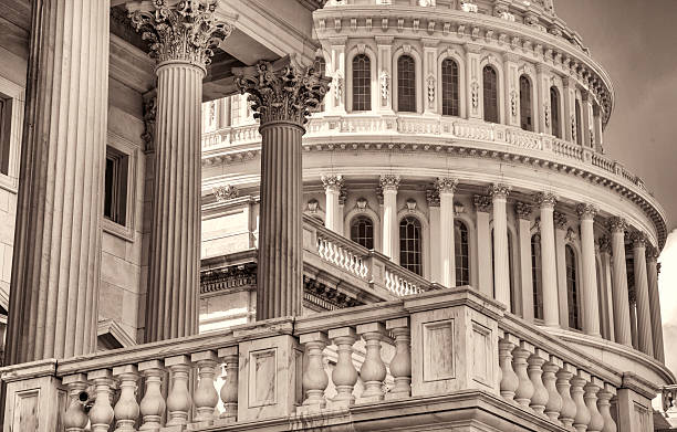 Architectural detail of the United States Capitol Dome stock photo