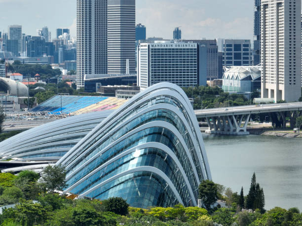 Architectural dome in Singapore stock photo