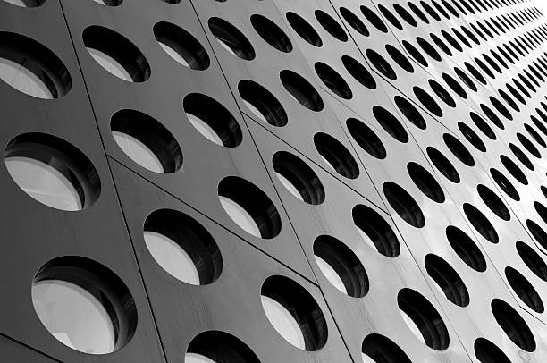 Architecture abstract Black and white doted architecture abstract with perspective  building exterior photos stock pictures, royalty-free photos & images