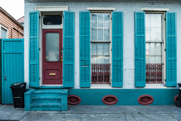 Architecture of the French Quarter in New Orleans stock photo