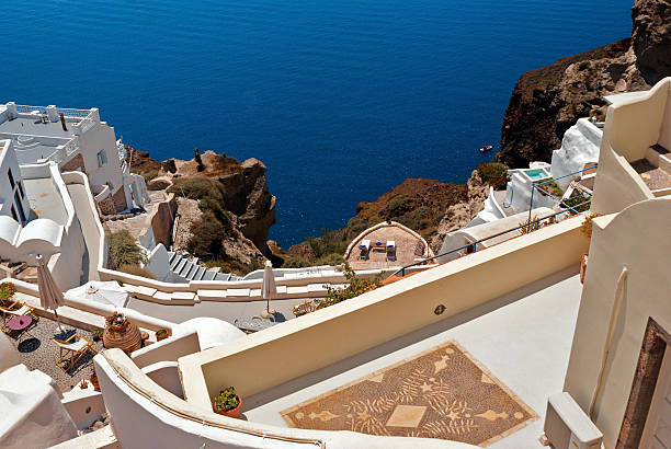 Architecture on Santorini island, Greece stock photo