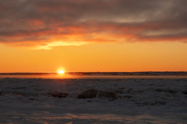 Arctic sunset stock photo