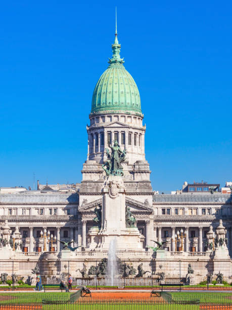 argentine national congress palace, buenos aires - argentina palacio do govern imagens e fotografias de stock