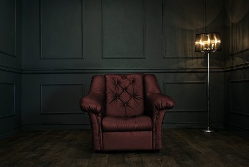 Armchair in dark elegant room