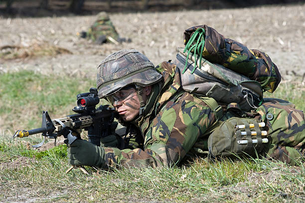 Armed special forces training stock photo