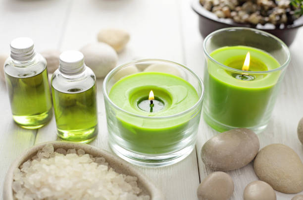 aromatherapy candle stock photo