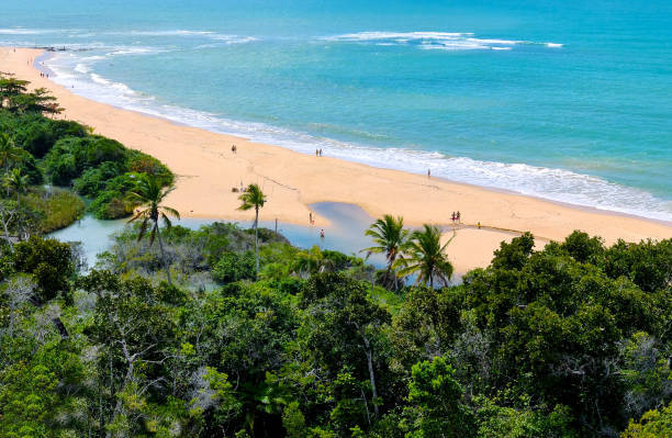 Arraial d'Ajuda district of the Brazilian municipality of Porto Seguro, on the coast of the state of Bahia. stock photo