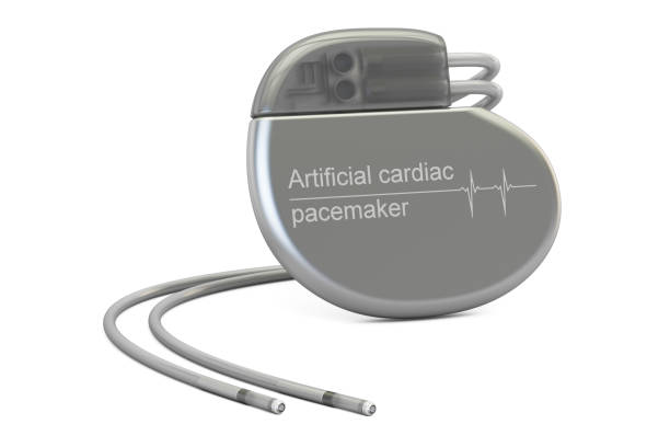 Artificial cardiac pacemaker, 3D rendering isolated on white background stock photo
