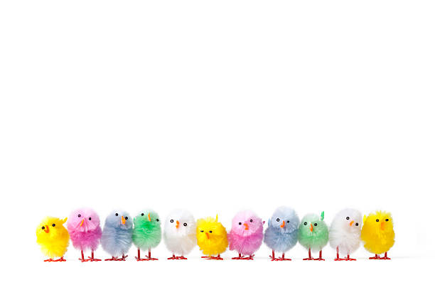Artificial Easter Chicks stock photo