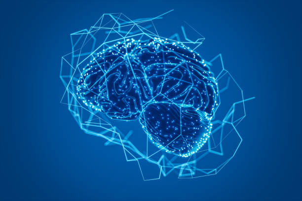 Artificial Intelligence Abstract human brain with connections. deep learning stock pictures, royalty-free photos & images