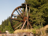 istock Artificial wheel in front of the visitor mine in Lautenthal in the Harz Mountains 145841708