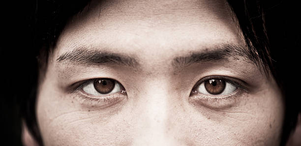 Asian eyes close up stock photo