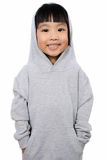 Asian Little Chinese Girl Wearing a Hoodie stock photo