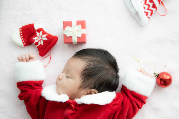 Asian newborn baby stock photo