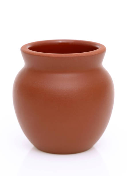 asian traditional clay pot asian traditional clay pot on white background earthenware stock pictures, royalty-free photos & images