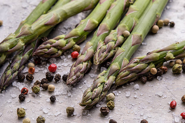 asparagus with seasoning stock photo