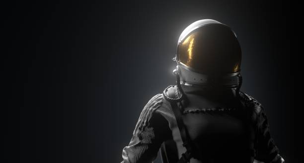 astronaut space zwarte achtergrond - astronaut stockfoto's en -beelden