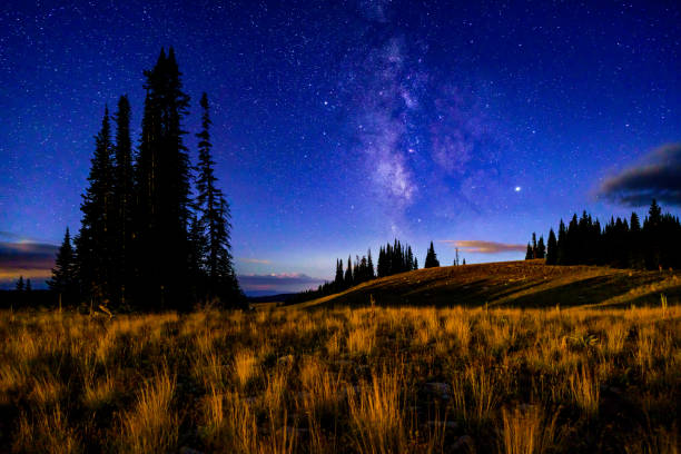 Photo of Astrophotography Landscape with Subtle Moon Glow