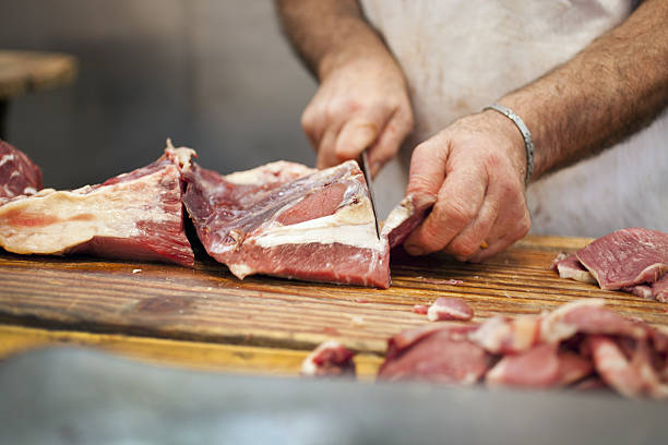 At the butcher's stock photo
