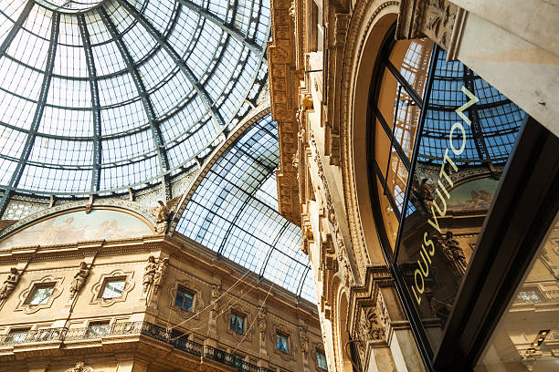 at the historic Galleria Vittorio Emanuele II in Milan, Italy stock photo
