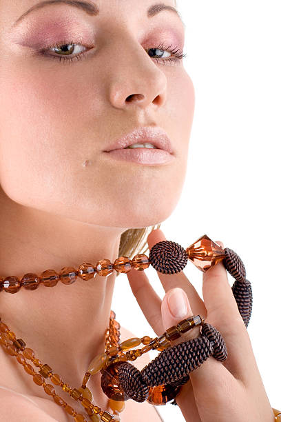 Attractive woman with jewellery stock photo