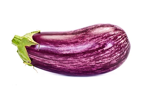 Aubergine Mottled Egg Plant eggplant stock pictures, royalty-free photos & images