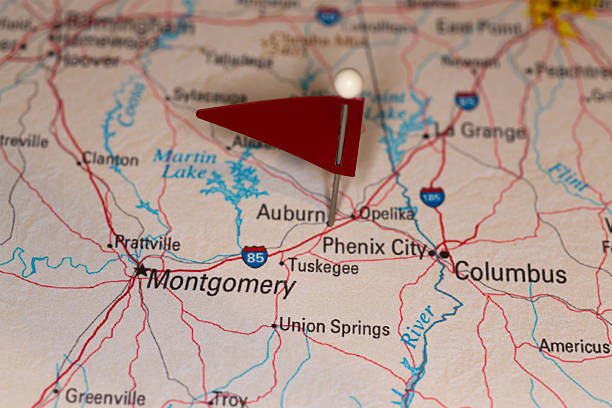 Auburn, AL, USA - Cities on Map Series stock photo