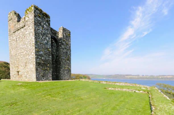 Audley's Castle, Strangford, County Down, Northern Ireland Audley's Castle, Strangford, County Down, Northern Ireland strangford lough stock pictures, royalty-free photos & images