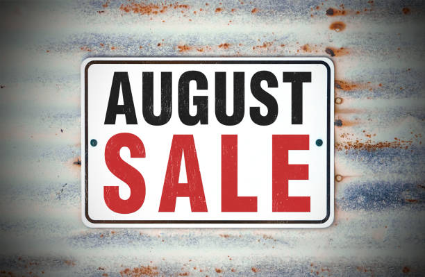 August Sale Sign stock photo