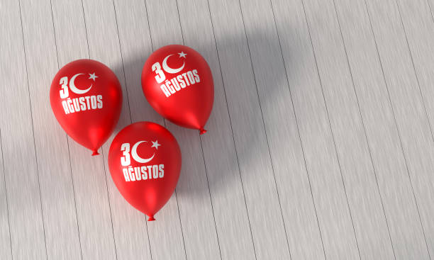30 august, Zafer Bayrami Victory Day Turkey, Balloon Background stock photo