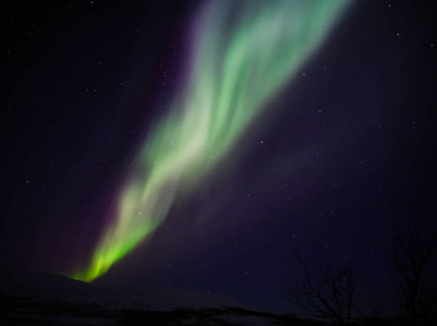 aurora borealis around Kilpis - 21 near Kilpisjärvi lake, in Lapland, Finland kilpisjarvi lake stock pictures, royalty-free photos & images