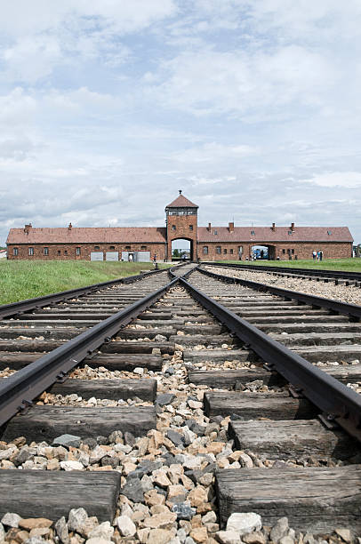 Inside Auschwitz Concentration Camp Stock Photos 
