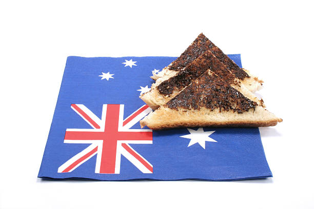Australia Day vegemite and flag stock photo