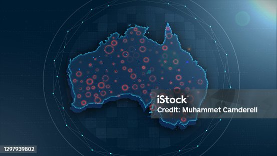 istock Australia Map Links 4K with full background details 1297939802