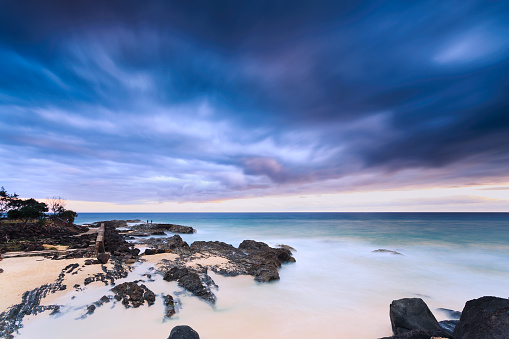 australian beach at sunrise (coolangatta,qld,australia)