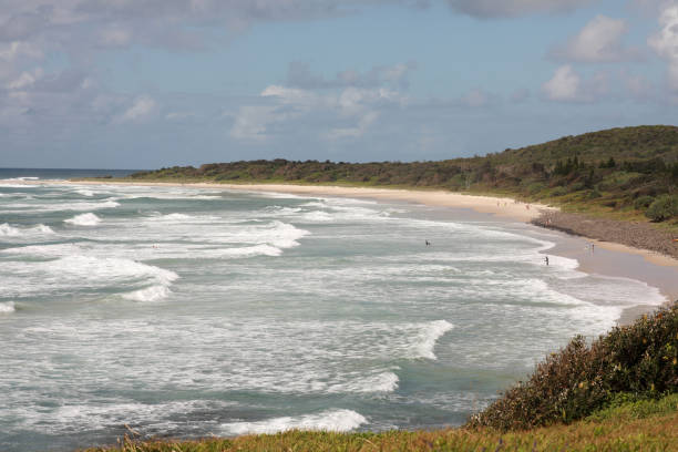 Australian Beach Scene at Lennox Head stock photo